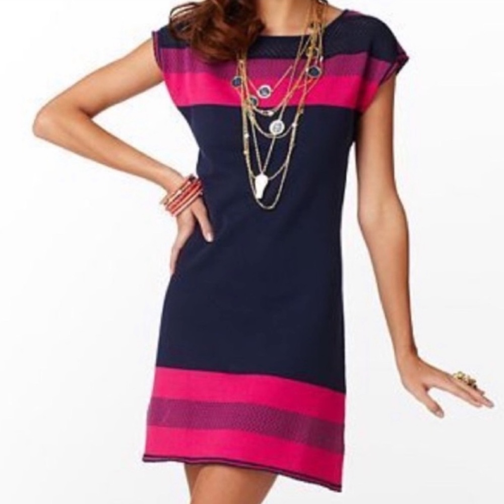 Lilly Pulitzer Navy and Pink Dress